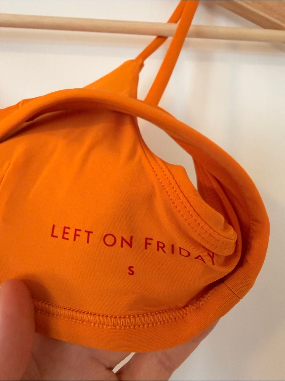 Left on Friday Sweet Victory Marigold Bright Orange Triangle Bikini Top - Picture 3 of 3